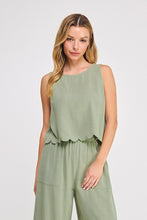Load image into Gallery viewer, Soft Linen Blend Scallop Edge Tank