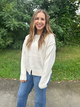 Load image into Gallery viewer, Bottom Slit Crew Neck Sweater