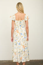 Load image into Gallery viewer, Floral Scoop Neck Ruffle Short Sleeve Midi Dress
