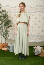 Load image into Gallery viewer, Sleeveless Balloon Crop Top & Box Pleated Midi Skirt Set