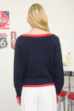 Load image into Gallery viewer, Contrast Trim American Flag Knit Pullover Sweater