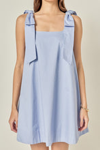 Load image into Gallery viewer, Powder Blue Bow Sleeveless Mini Dress