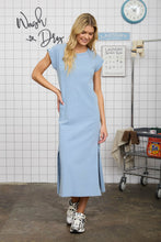 Load image into Gallery viewer, Short Sleeve Side Slit Knit T Shirt Midi Dress