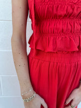 Load image into Gallery viewer, Soft Linen Smocked Tie Straps Tank