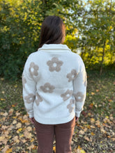 Load image into Gallery viewer, Floral Half Zip Neck Sweater