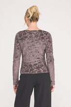 Load image into Gallery viewer, Glitter Burnout Floral Knit Long Sleeve Top