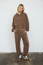 Load image into Gallery viewer, Cropped Hooded Kangaroo Pocket Top & Cuff Lounge Pants Set