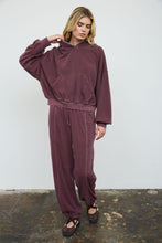 Load image into Gallery viewer, Cropped Hooded Kangaroo Pocket Top & Cuff Lounge Pants Set