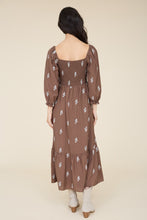 Load image into Gallery viewer, Floral Embroidery Long Sleeve Smocked Midi Dress