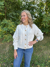 Load image into Gallery viewer, Cable Knit Long Sleeve Cardigan
