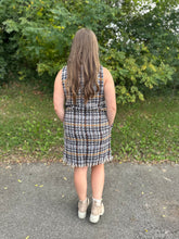 Load image into Gallery viewer, Sleeveless Plaid Tweed Dress