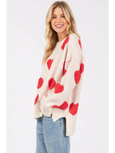 Load image into Gallery viewer, Oversized Valentine Heart Sweater