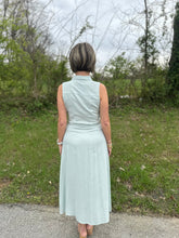 Load image into Gallery viewer, Collared Button Down Belted Midi Dress