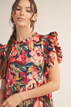 Load image into Gallery viewer, Ruffled Sleeves Floral Midi Dress