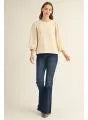 Load image into Gallery viewer, 3/4 Puff Sleeve Crochet Lace Trim Top