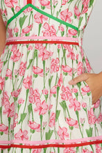 Load image into Gallery viewer, Cap Sleeve Floral Print Poplin Midi Dress