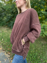 Load image into Gallery viewer, Acid Wash Hi-Low Hem Pullover