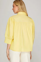 Load image into Gallery viewer, Half Cuff Sleeve Woven Button Down Shirt Top