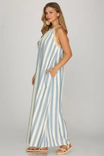 Load image into Gallery viewer, Striped Halter Neck Woven Maxi Dress