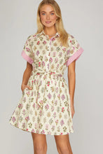 Load image into Gallery viewer, Collared Button Down Mini Dress