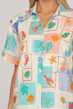 Load image into Gallery viewer, Short Sleeve Vaca Print Button Down Mini Dress