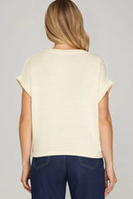 Load image into Gallery viewer, Drop Short Sleeve Print Knit Sweater Top