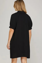 Load image into Gallery viewer, Short Sleeve Button Down Mini Dress