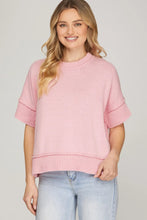 Load image into Gallery viewer, Drop Half Sleeve Crew Neck Sweater Top