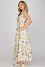 Load image into Gallery viewer, Aquatic Sleeveless Woven Print Tiered Maxi Dress