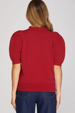 Load image into Gallery viewer, Short Sleeve Ruffle Neck Top