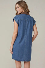 Load image into Gallery viewer, Short Sleeve Denim Shirt Dress