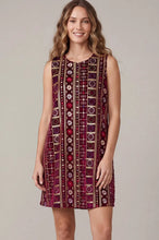 Load image into Gallery viewer, Sleeveless Gold Sequin Embroidery Velvet Mini Dress