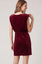 Load image into Gallery viewer, Sleeveless Padded Shoulder Velvet Mini Dress