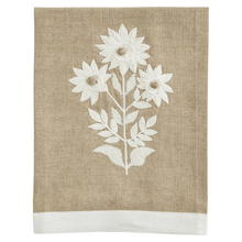 Load image into Gallery viewer, Floral Embroidered Tea Towel