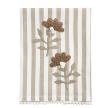 Load image into Gallery viewer, Floral Embroidered Tea Towel