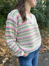Load image into Gallery viewer, Multi Color Knit Crop Sweater