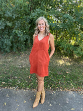 Load image into Gallery viewer, Faux Suede Sleeveless Shift Dress