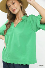 Load image into Gallery viewer, Bubble Sleeved Seersucker Top