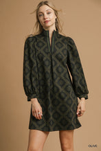 Load image into Gallery viewer, Geometric Print Long Sleeve Mini Dress