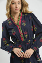 Load image into Gallery viewer, Boho Floral Embroidered Midi Dress