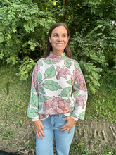 Load image into Gallery viewer, Floral Pattern Mock Neck Sweater