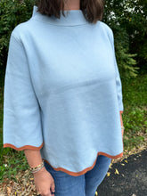 Load image into Gallery viewer, Scallop Edge Detailed Mock Neck Sweater