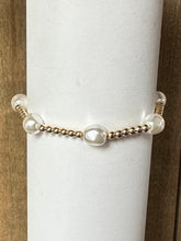 Load image into Gallery viewer, Admire Gold 3mm Bead Bracelet - Pearl