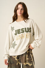 Load image into Gallery viewer, Jesus Saves Patchwork Crew Neck Sweatshirt