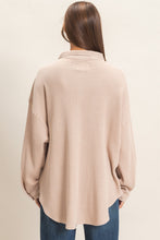 Load image into Gallery viewer, Mineral Wash Waffle Knit Button Up Shacket