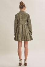 Load image into Gallery viewer, Meadow Market Daisy Embroidered Corduroy Mini Dress