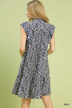 Load image into Gallery viewer, Leaf Print Tiered Mini Dress with Ruffle Sleeves