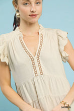 Load image into Gallery viewer, Linen Tiered Baby Doll Dress