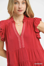 Load image into Gallery viewer, Linen Tiered Baby Doll Dress