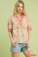Load image into Gallery viewer, Floral Puff Sleeve Blouse